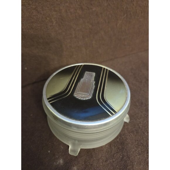 Vintage Art Deco Frosted Glass Footed Vanity Powder Jar - Picture 6 of 16